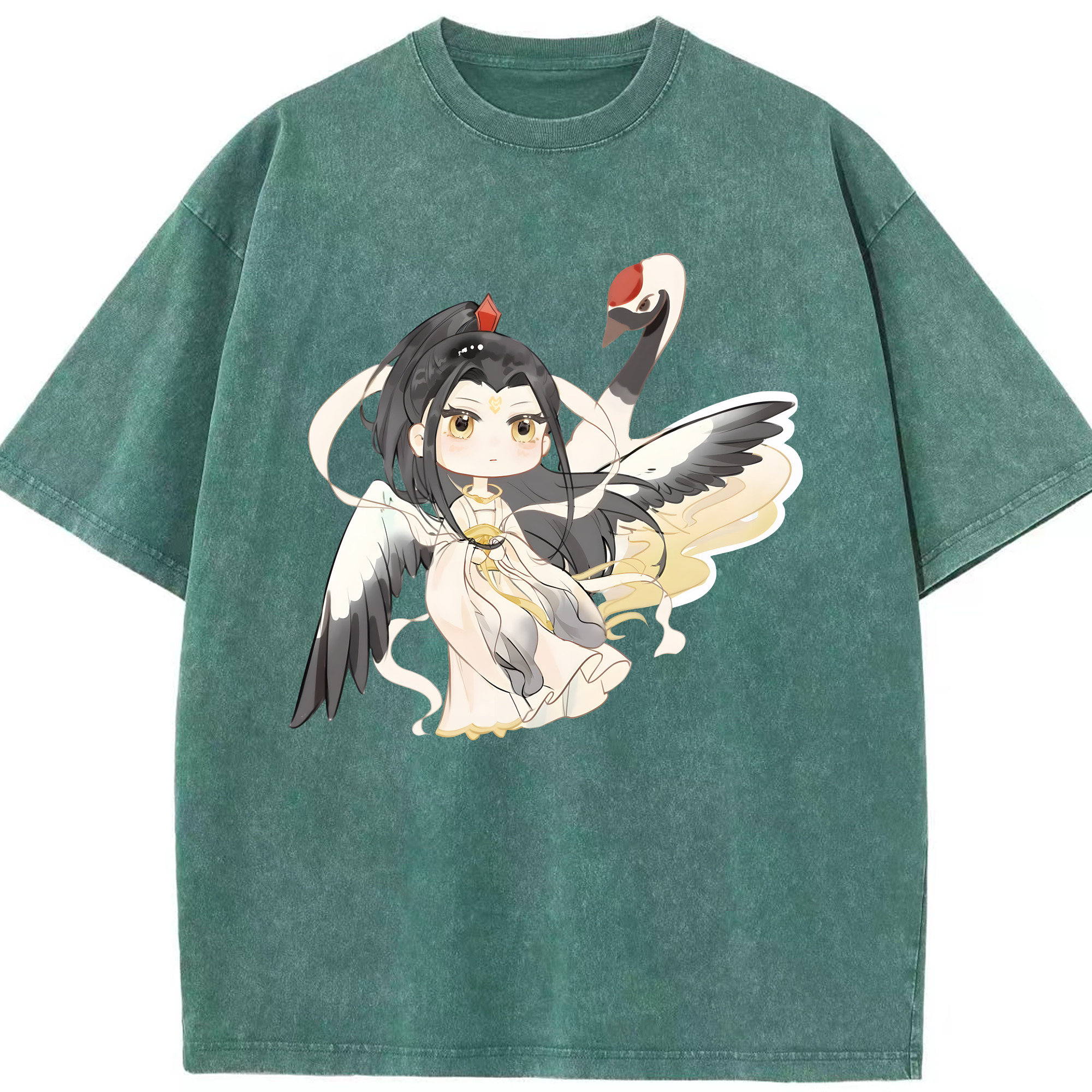 （画像用） Ne Zha 2 ナタ 魔童の大暴れ 綿100% ヴィンテージ風 半袖Tシャツ（フロントプリント）